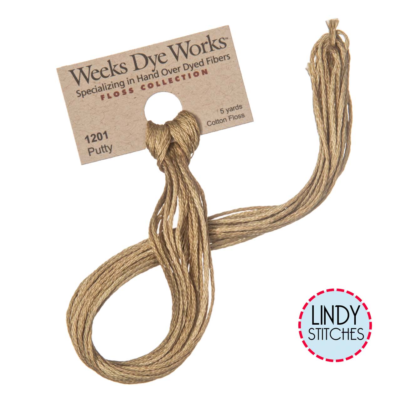 Putty Weeks Dye Works Floss Hand Dyed Cotton Skein 1201