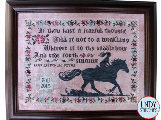 Ride Forth Singing Cross Stitch Pattern by Lindy Stitches