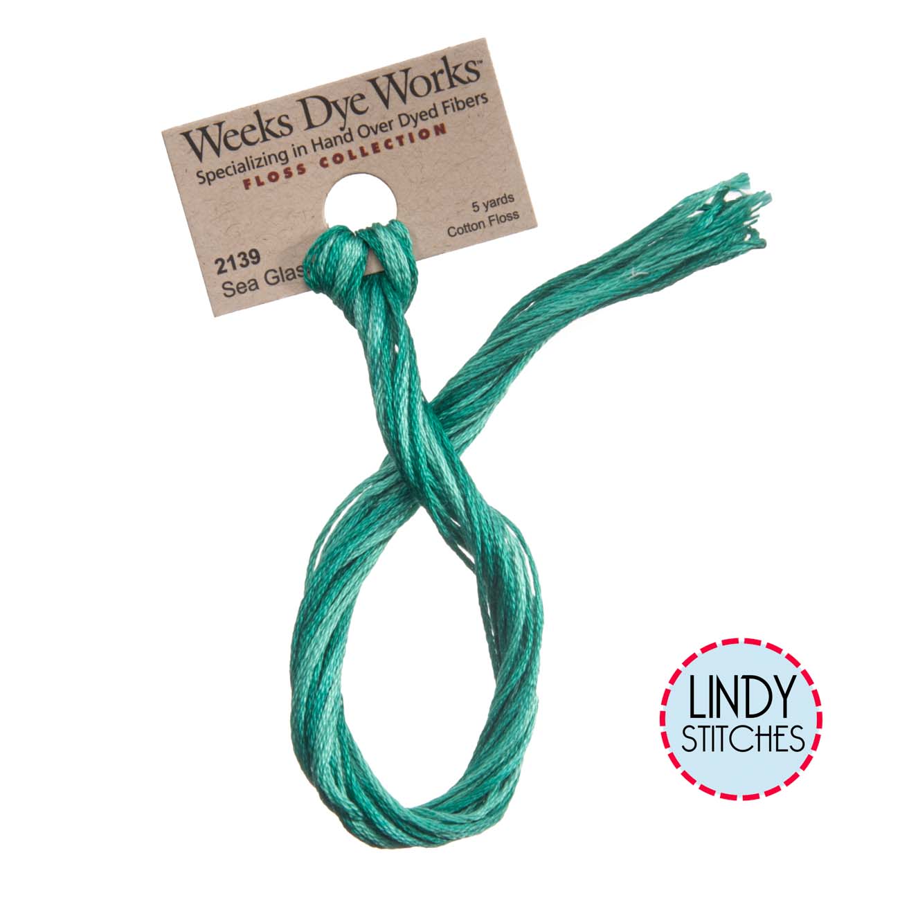 Sea Glass Weeks Dye Works Floss Hand Dyed Cotton Skein 2139