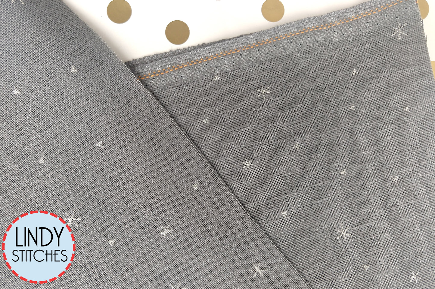 32 count Sparkle Grey with Silver Belfast Linen Fat Quarter by Zweigart