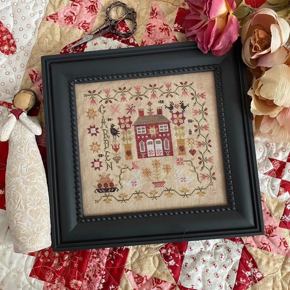 Summer Garden at Cranberry Manor by Pansy Patch Cross Stitch Pattern Physical Copy