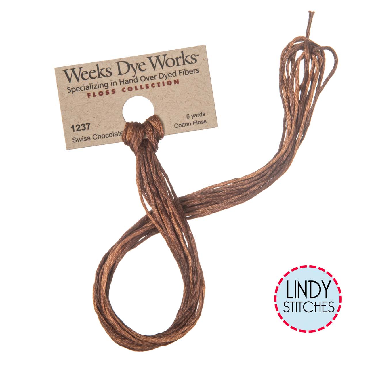 Swiss Chocolate Weeks Dye Works Floss Hand Dyed Cotton Skein 1237