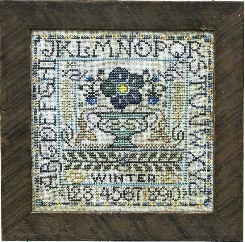 Winter Seasonal Sampler Cross Stitch Pattern by Tellin Emblem Physical Copy