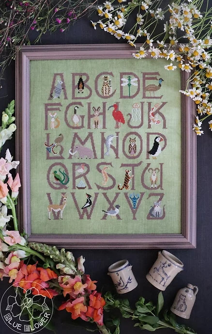 Animal Alphabet Cross Stitch Pattern Physical Copy The Blue Flower