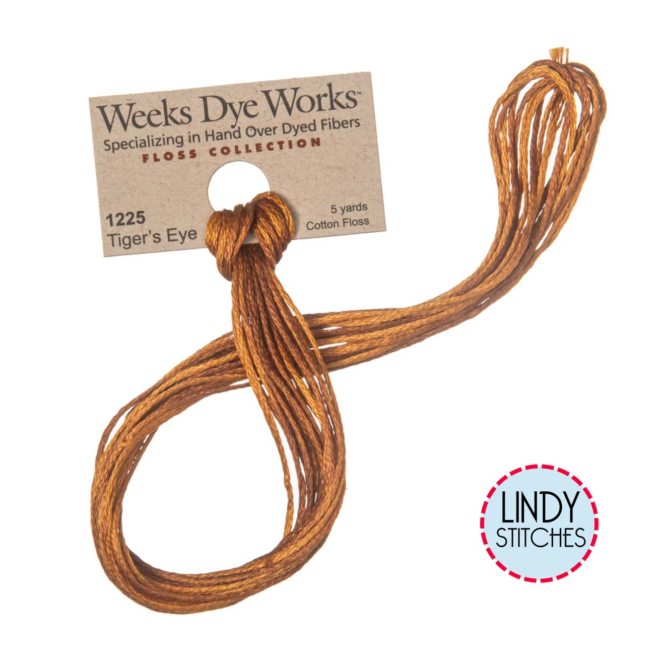 Tiger's Eye Weeks Dye Works Floss Hand Dyed Cotton Skein 1225