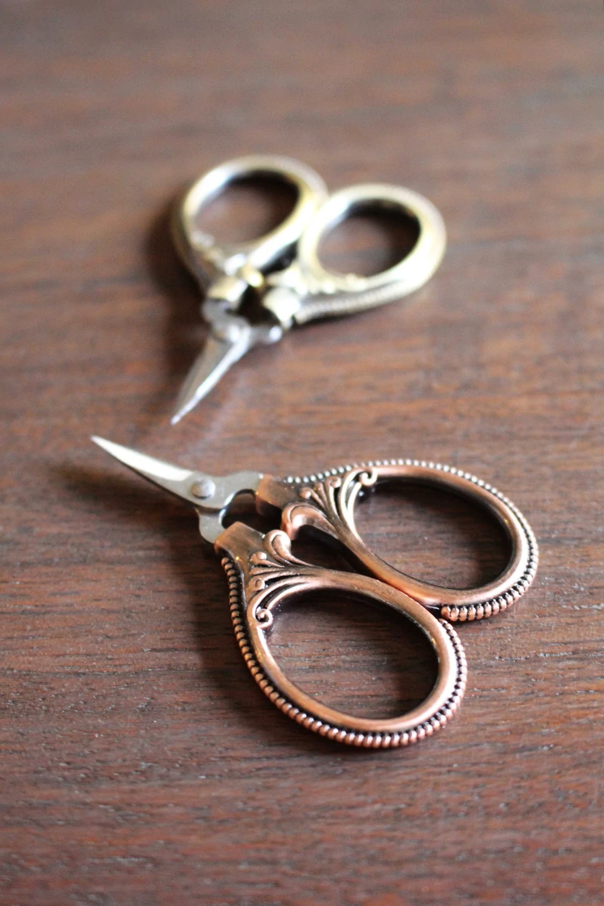 Itty Bitty Embroidery Scissors Antique Gold or Copper