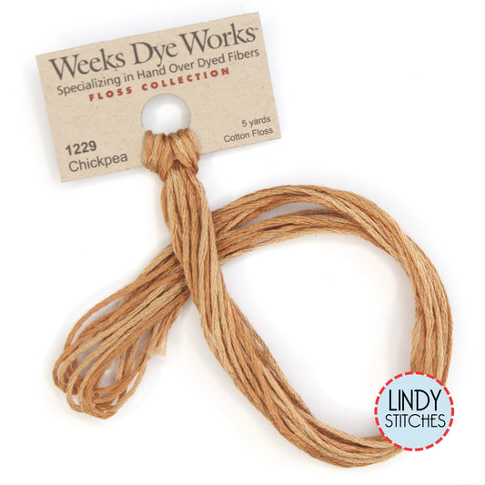 Chickpea Weeks Dye Works Floss Hand Dyed Cotton Skein 1229