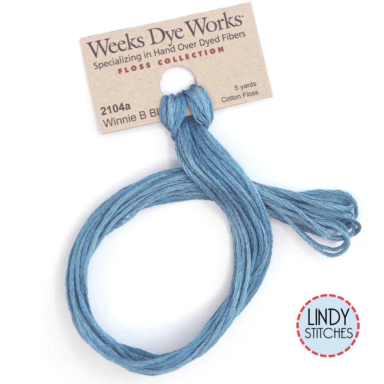 Winne B Blue Weeks Dye Works Floss Hand Dyed Cotton Skein 2104a