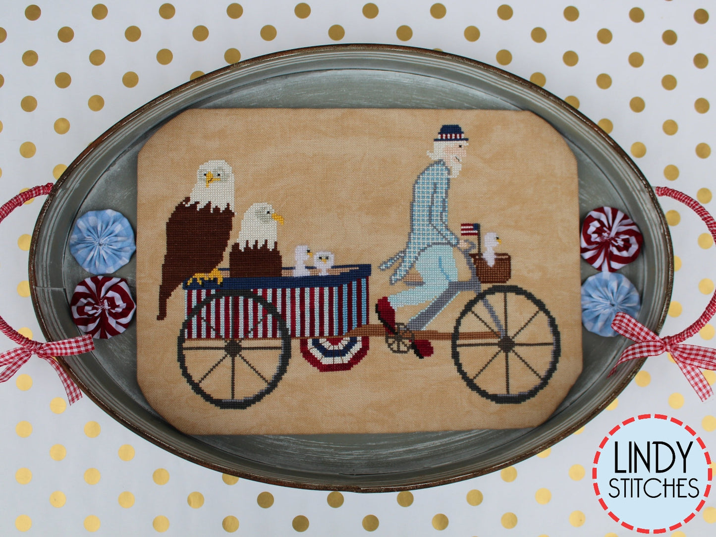 PDF Uncle Sam's Rickshaw Cross Stitch Pattern by Lindy Stitches