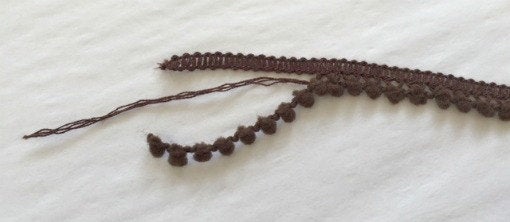 Toast Mini Pom Pom Trim by Lady Dot Creates Hand Dyed 2 Yards Brown