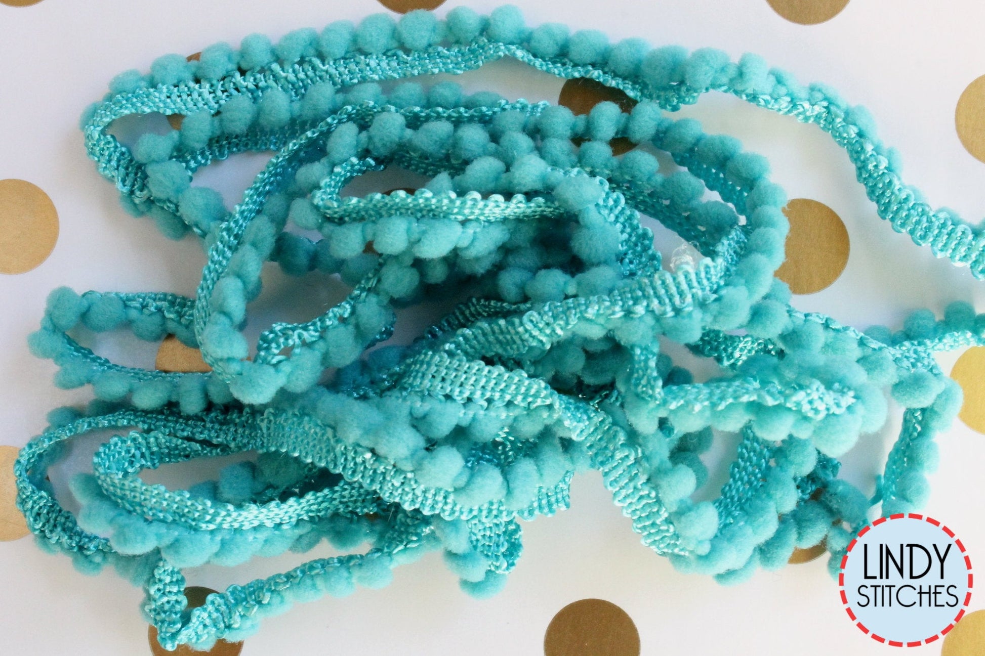 Caribe Mini Pom Pom Trim by Lady Dot Creates Hand Dyed 2 Yards