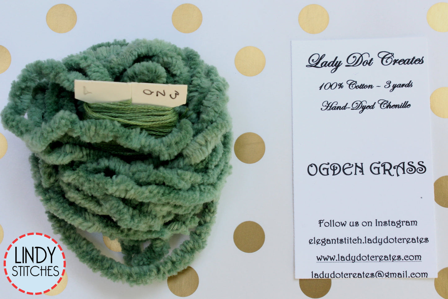 Ogden Grass Chenille Trim Hand Dyed by Lady Dot Creates