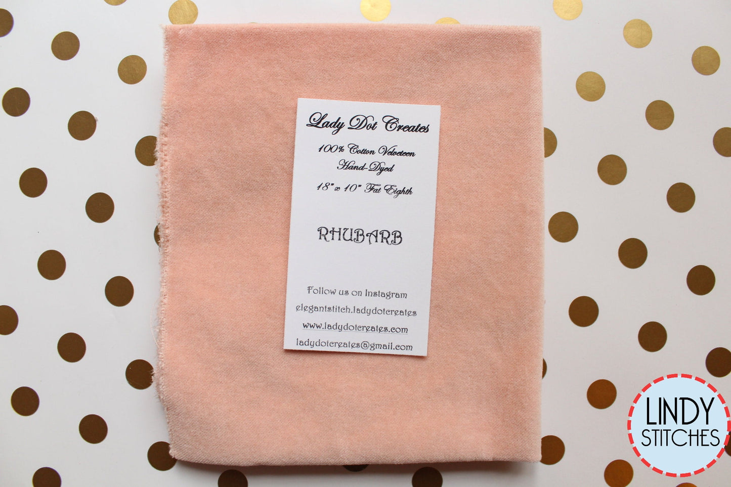 Rhubarb Pink Hand Dyed 100% Cotton Velveteen by Lady Dot Creates