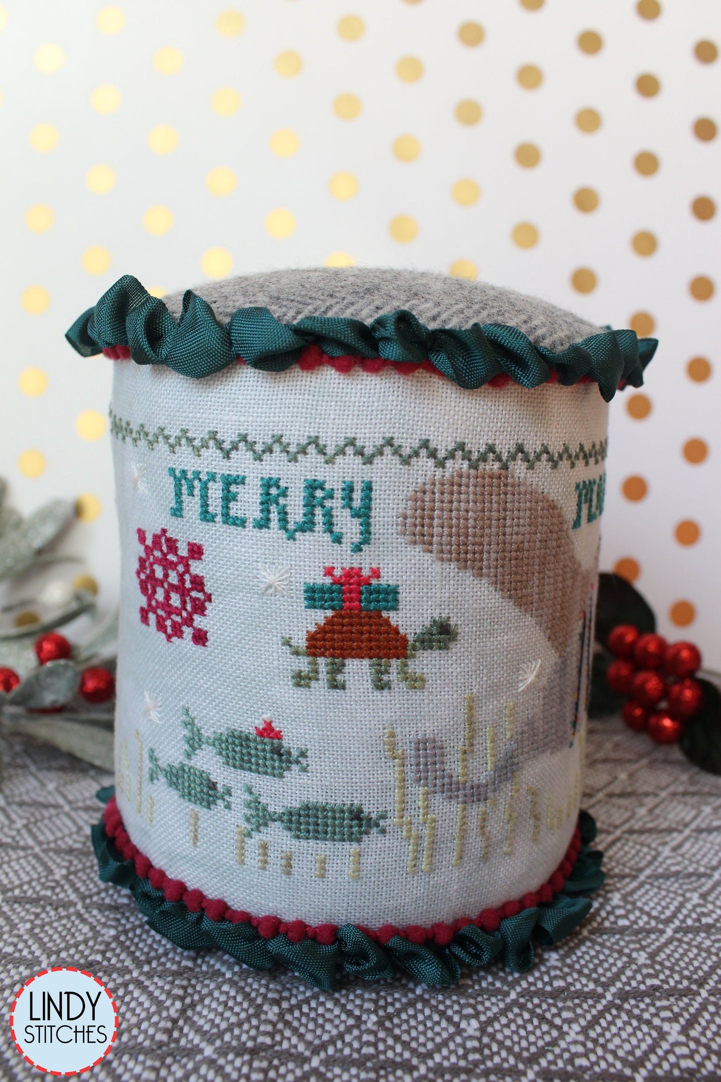 Merry Manatees Cross Stitch Pattern by Lindy Stitches Christmas Drum