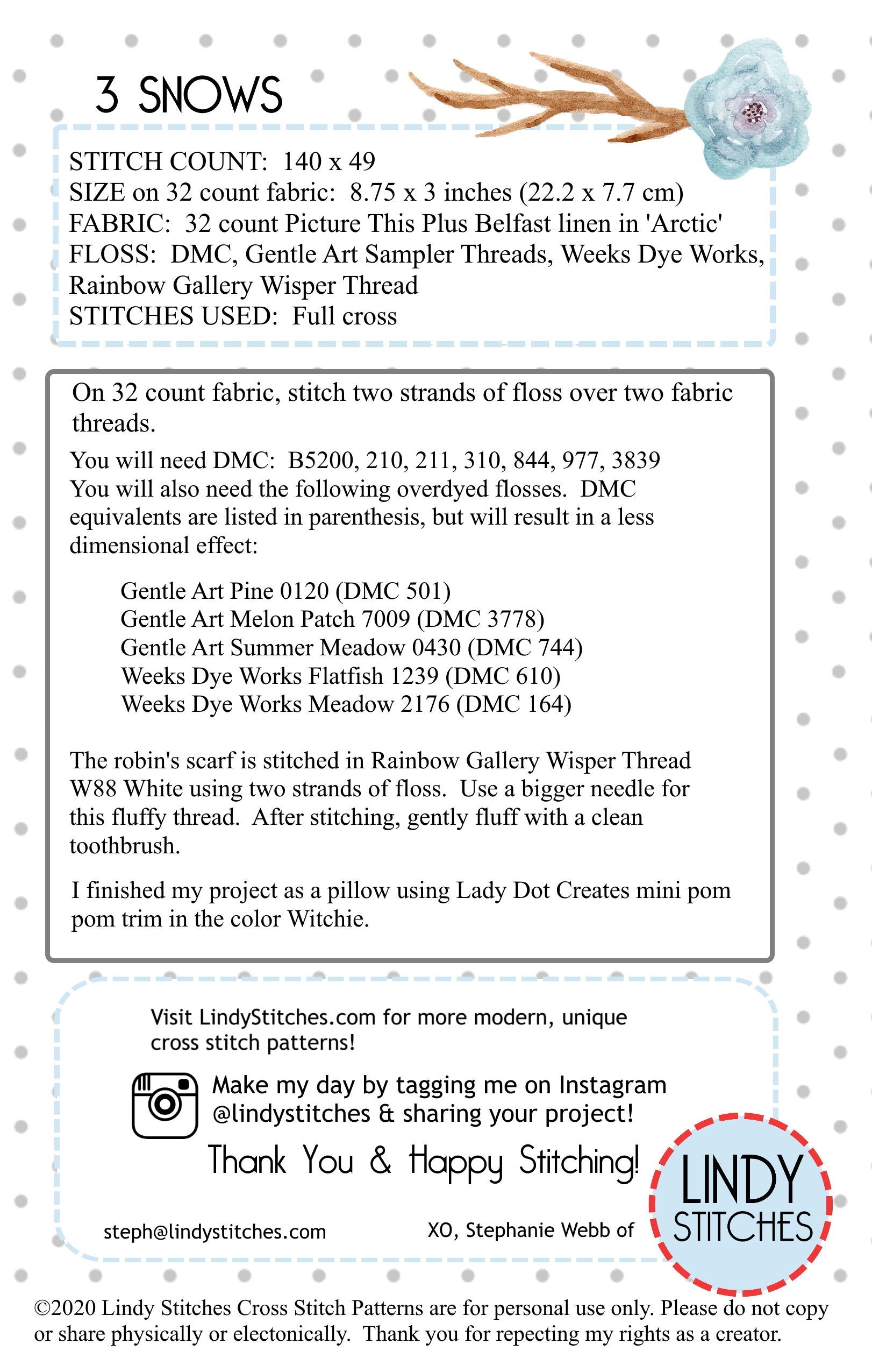 PDF 3 Snows Cross Stitch Pattern by Lindy Stitches pdf-3-snows-cross-stitch-pattern-by-lindy-stitches