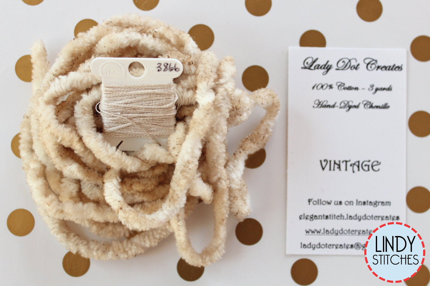 Vintage Chenille Trim Hand Dyed by Lady Dot Creates