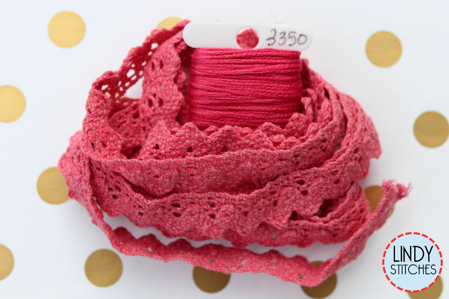 Red Wagon Lace Hand Dyed 100% Cotton Lace by Lady Dot Creates
