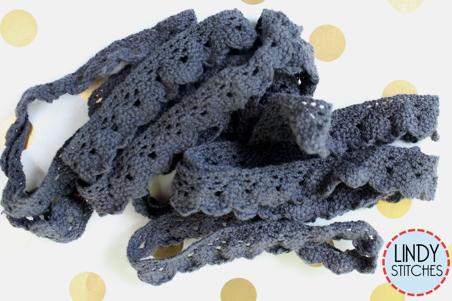 Mary Janes Lace Hand Dyed 100% Cotton Lace by Lady Dot Creates