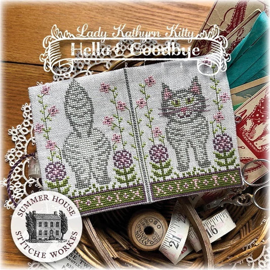 Lady Kathryn Kitty Cross Stitch Pattern Hello & Goodbye Series by Summer House Stitche Workes