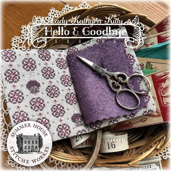 Lady Kathryn Kitty Cross Stitch Pattern Hello & Goodbye Series by Summer House Stitche Workes