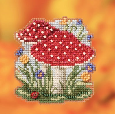 Red Cap Mushrooms Mill Hill Ornament Beads Kit