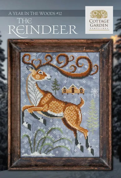 The Reindeer Year in the Woods #12 by Cottage Garden Samplings Cross Stitch Pattern PHYSICAL copy