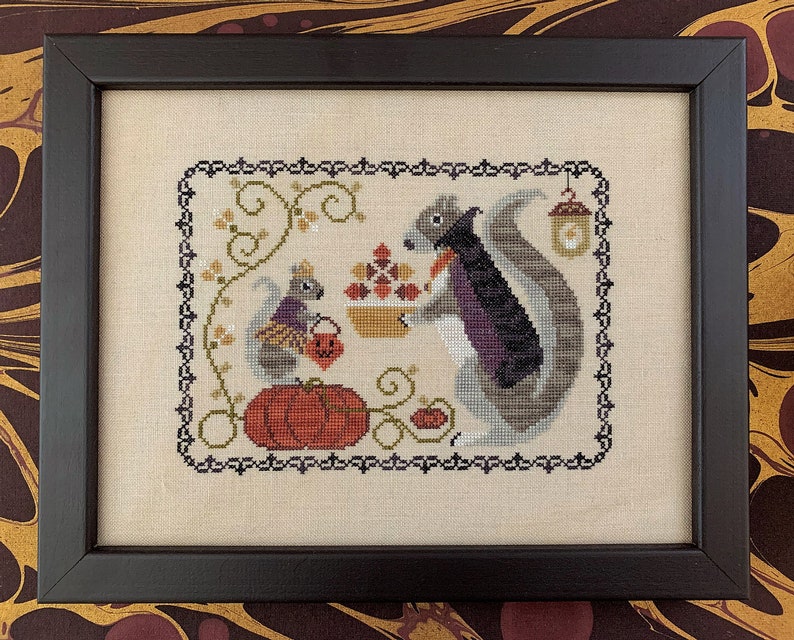 Halloween Squirrel Cross Stitch Pattern by The Blue Flower PHYSICAL copy